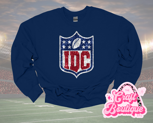 IDC Faux Glitter Edition Printed Sweatshirt - Navy Blue