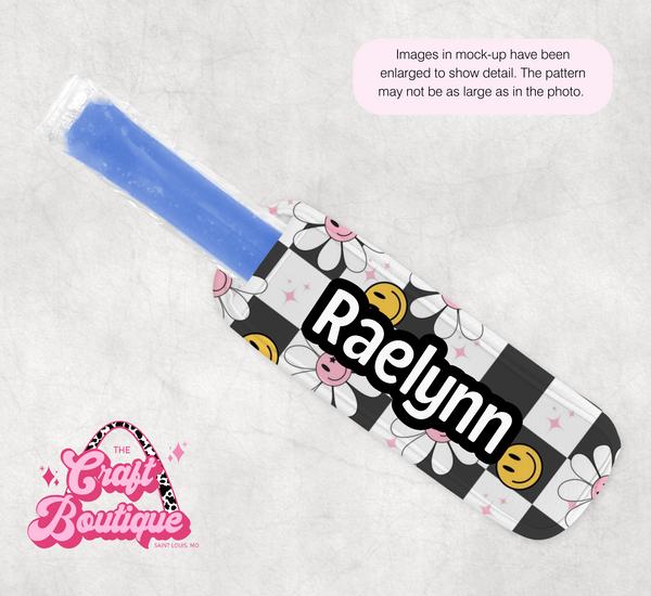 Checker Daisy Smiles Popsicle Koozie