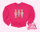 Christmas Pastel Nutcracker Printed Sweatshirt