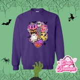 Colorful Retro Halloween Printed Sweatshirt