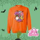 Colorful Retro Halloween Printed Sweatshirt