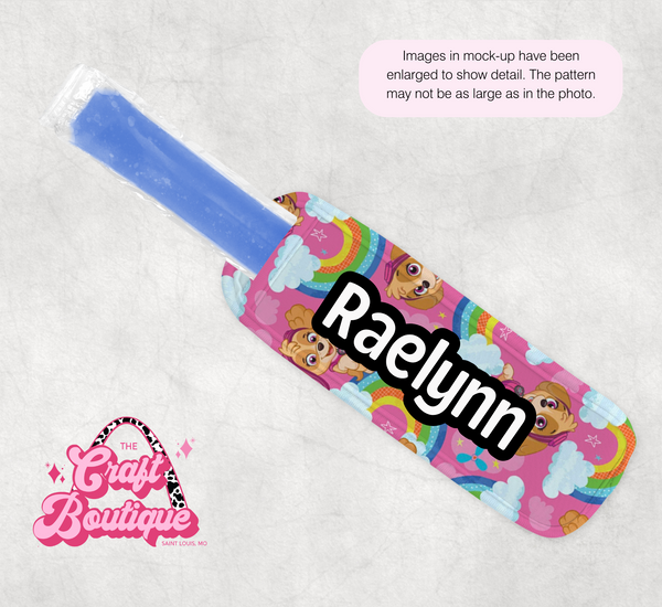 Pink Skye Paw Patrol Rainbow Popsicle Koozie