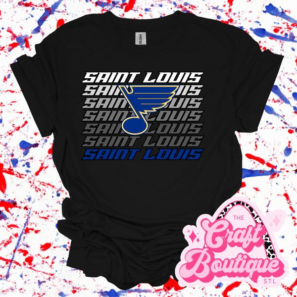 Saint Louis Hockey Ombre Printed Tee - Black