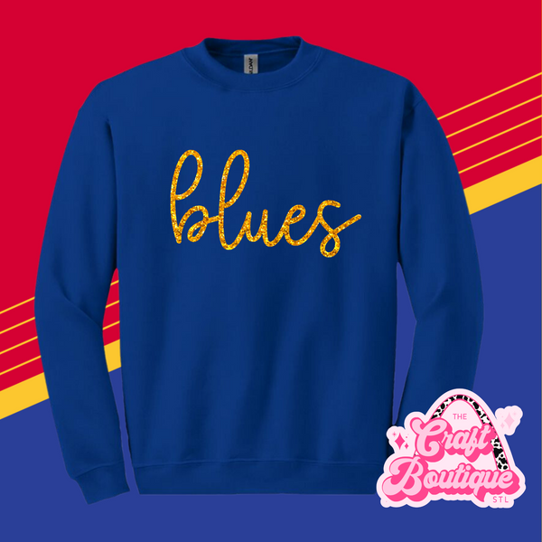 STL Hockey Gold Faux Glitter Printed Sweatshirt