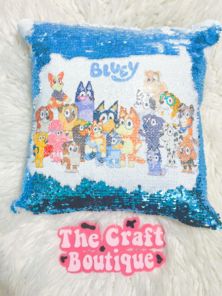 Bluey Sequin Flip Pillow