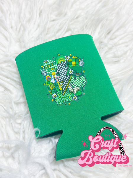 Retro Collage SPD Koozie - Green