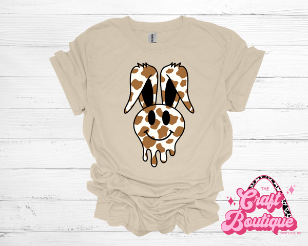Brown Cow Bunny Printed Tee - Khaki