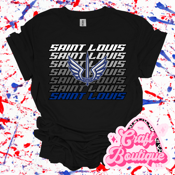 Saint Louis Football Ombre Printed Tee - Black