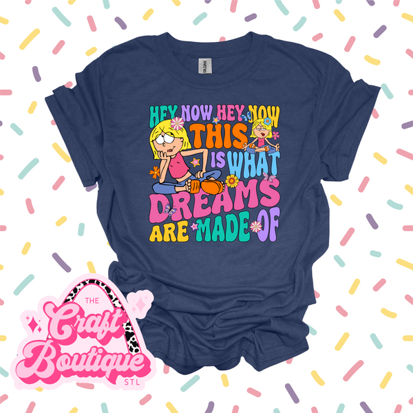 Hey Now, Hey Now This is What Dreams Are Made Of Printed Tee - Heather Navy