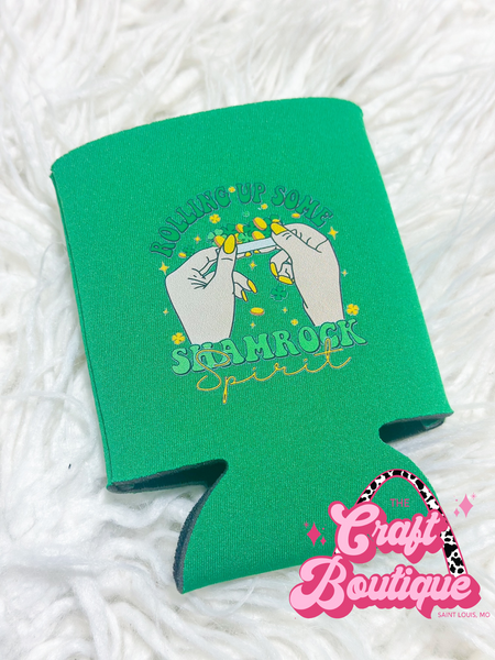 Rollin Up Some Shamrock Spirit SPD Koozie - Green