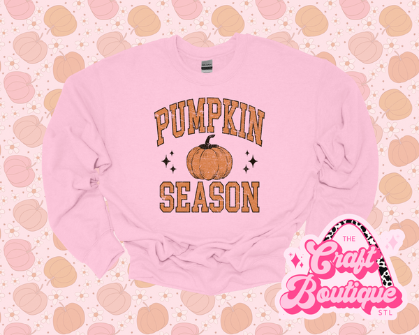 Pumpkin Season Printed Sweatshirt - Light Pink