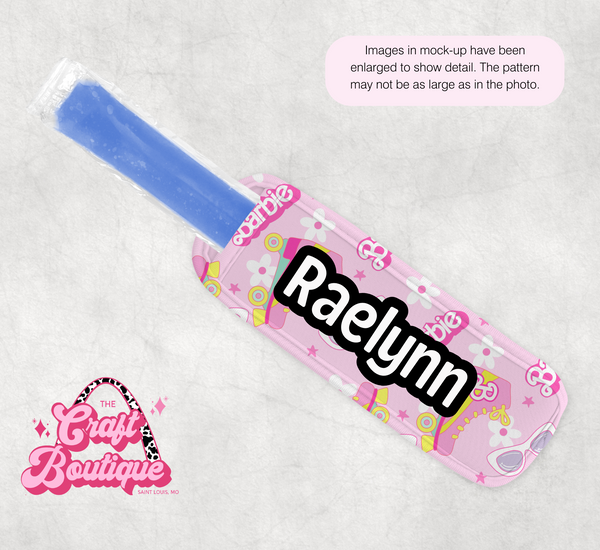 Barbie Roller Skates Popsicle Koozie