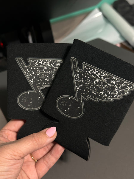 Monochromatic Black Blues Koozie