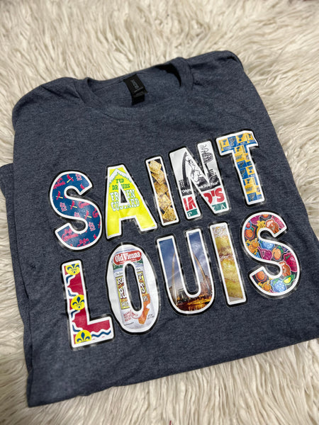 XL Saint Louis Treasures tshirt - heather navy