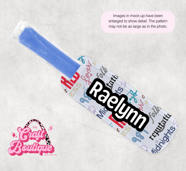 White Swiftie Eras Album Names Popsicle Koozie