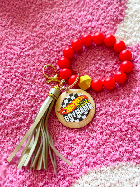 Red Hot Mess, A Little Stressed Boy Mama Silicone Bead Wristlet