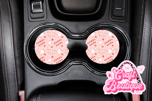 Ghoul Gang Pink Car Coaster Set