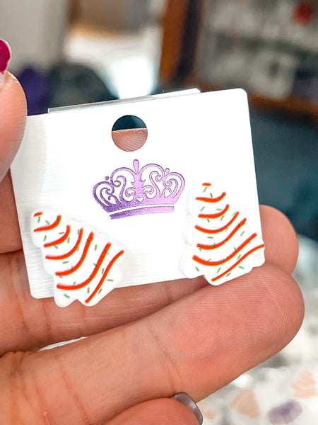 Acrylic Christmas Tree Cake Earrings