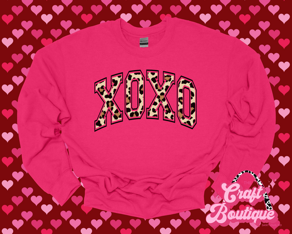 XOXO Leopard Sweatshirt - Pink