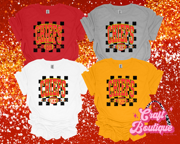 KCC Trendy Vintage Checkered Printed Tee