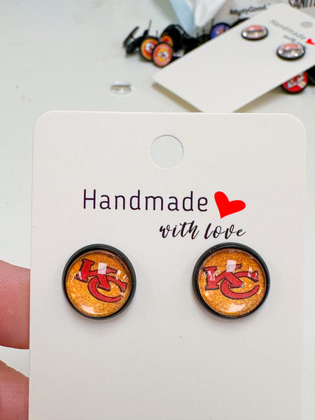 Yellow/Red KC Stud Earrings