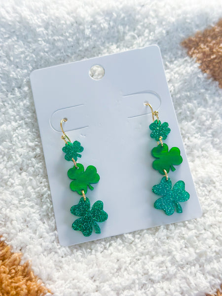 St. Patty’s Day Green Shamrocks Dangle