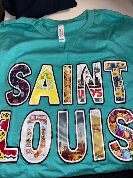 L Saint Louis Treasures tshirt - aqua
