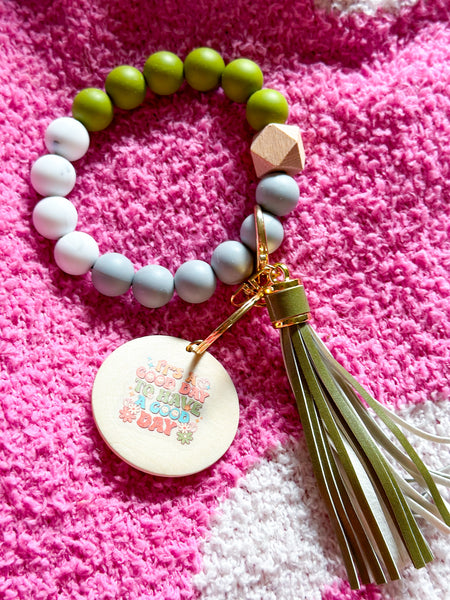 Olive It’s a Good Day to Have a Good Day Silicone Bead Wristlet