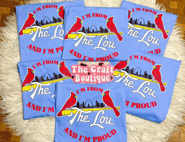 I’m From The Lou and I’m Proud Printed Tee - Columbia Blue