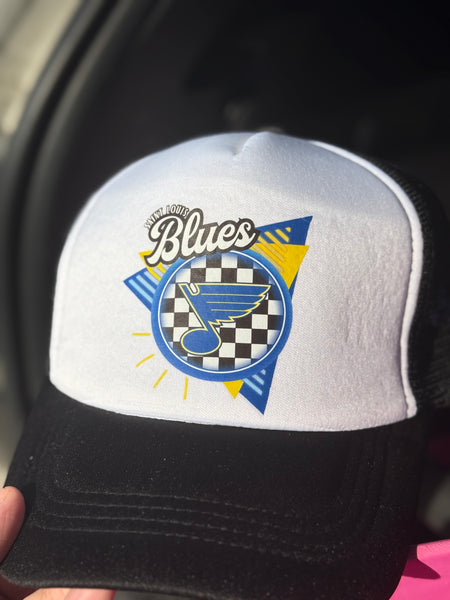 Black & White Trucker Hat - Retro St. Louis Hockey