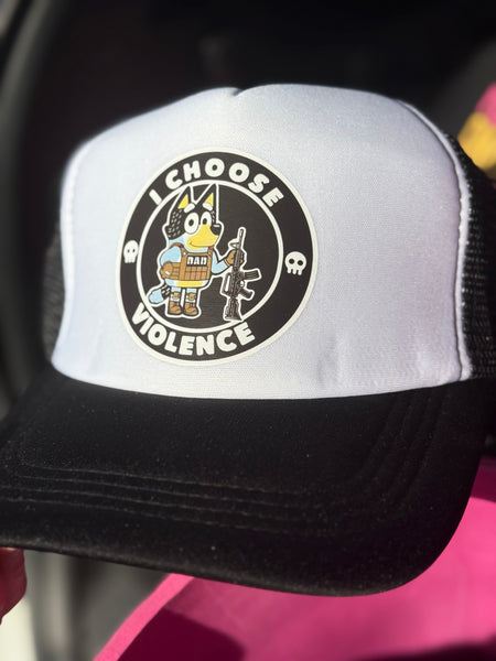 Black & White Trucker Hat - I Choose Violence