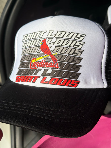 Black & White Trucker Hat - St. Louis Baseball Ombre