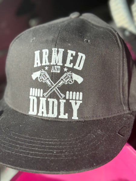 Black Baseball Hat - Armed & Dadly