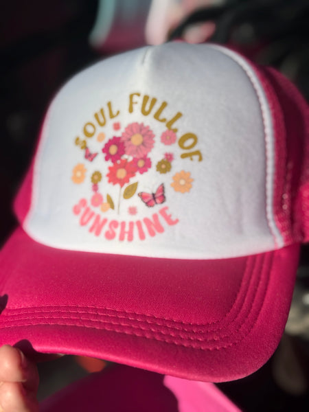 Pink & White Trucker Hat - Soul Full of Sunshine