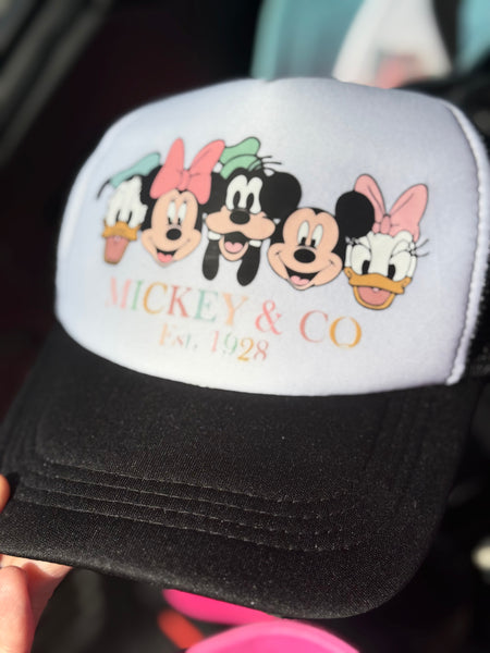 Black & White Trucker Hat - Mouse & Co Friends