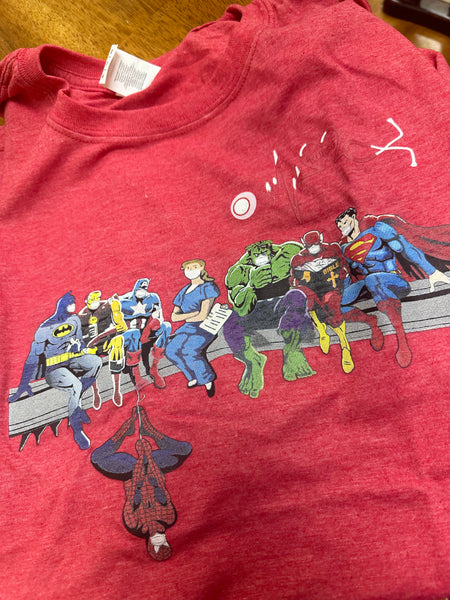 Size XL Nurse Superhero T-shirt