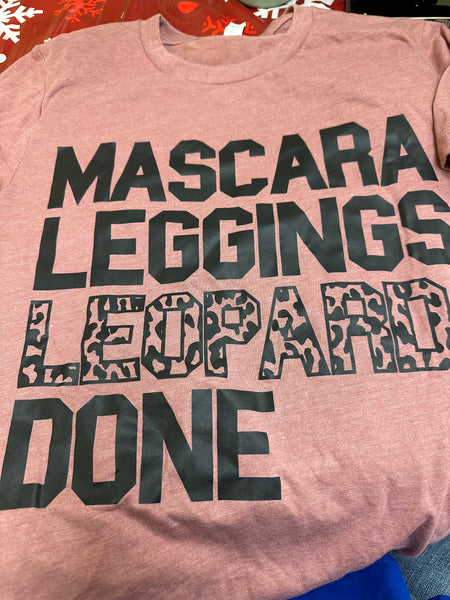 Size S Mascara, Leggings, Leopard, Done