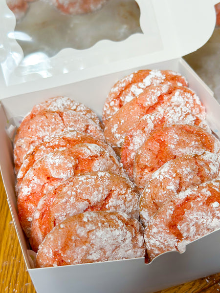 Strawberry Crinkle Cookies