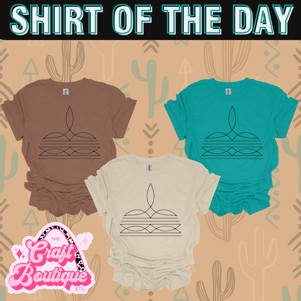 Western Boot Stitch Printed Tee