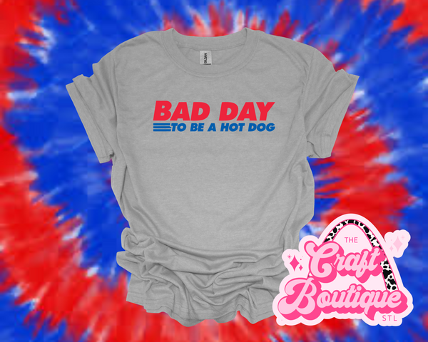 Bad Day to Be a Hot Dog Printed Tee - Sport Gray