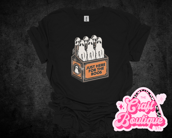 Just Here for the Boos 6 Pack Printed Tee - Black