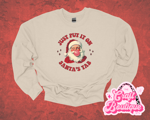 Just Put It On Santa's Tab Printed Sweatshirt - Khaki
