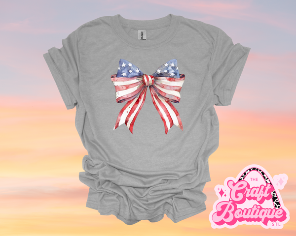 Patriotic Dainty Bow Printed Tee